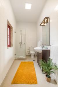 波尔图Discovery | Porto-Flores的带淋浴卫生间和盥洗盆的浴室