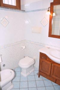阿杰罗拉La Locanda del Pettirosso的一间带卫生间和水槽的浴室