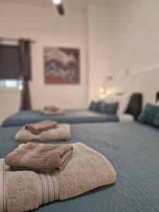 帕福斯Royal Stay Luxury Homes的床上有两条毛巾