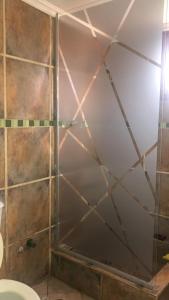 乌斯怀亚Dream Landscape的设有带卫生间的浴室内的淋浴间