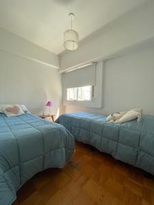 布宜诺斯艾利斯El 10 de Telmo的一间卧室设有两张床和窗户。