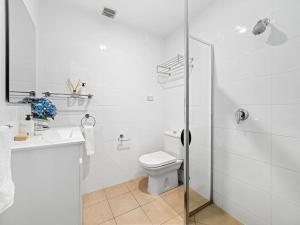 斯瑞德伯Snowbound 1的白色的浴室设有卫生间和水槽。
