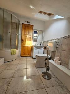 布朗潘苏妮儿卡萨高博尔旅馆的浴室配有卫生间、浴缸和水槽。