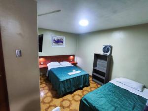 纳斯卡Hostal Continental的酒店客房设有两张床和电视。