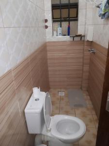 MeruCeeJ'S Airbnb的一间带卫生间和淋浴的小浴室