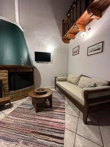 阿拉霍瓦Diminio 2 Whole House - Chalet的带沙发和壁炉的客厅