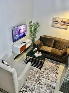 达累斯萨拉姆Mars cozy apartment的带沙发和平面电视的客厅