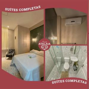 福塔莱萨Pousada atalaia ll的一间酒店客房 - 带一张床和一间浴室