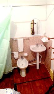 波尔图Residencial clérigos ROOM 3的一间带水槽和卫生间的浴室