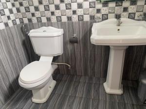 阿鲁特伽马JJ VILLA ALUTHGAMA的浴室配有白色卫生间和盥洗盆。