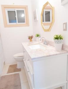 汉密尔顿Cozy Private Room-Your Perfect place in Hamilton的一间带水槽和卫生间的浴室