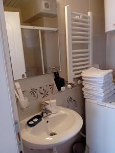 雅戈丁那WING 3 apartman ,,BC ,,的一间带水槽和镜子的浴室