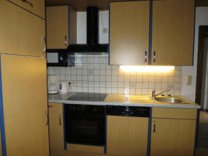 菲霍芬Apartment Luftbichl - SLB130 by Interhome的厨房配有水槽和黑色洗碗机