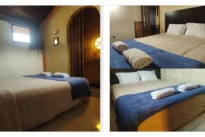 索罗卡巴Hospedagem San Gonzales的两张带两张床的酒店客房的照片