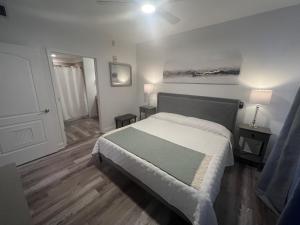 奥兰多Big Pool, stunning Lakeview, Sunrise, Disney # 710的一间卧室配有一张带绿毯的大床
