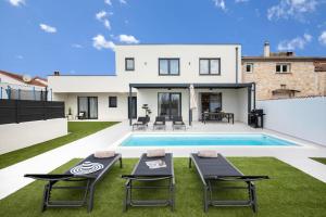 罗波里卡Villa Artis by IstriaLux的一座带游泳池和房子的别墅