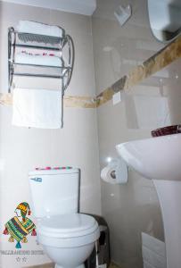 库斯科ANDEAN VALLEY HOTEL的浴室配有白色卫生间和盥洗盆。