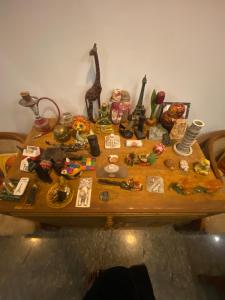 蓬蒂切里Casa De Neel的一张桌子上放着一大堆东西