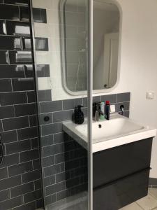 朗克维茨3FLOORS的一间带水槽和镜子的浴室