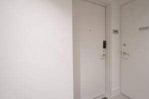 迈阿密Brand New Apartment in Brickell with parking的门框房间的白色门
