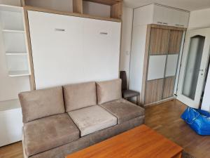 萨拉热窝Studio Apartment Ena S的客厅配有沙发和桌子