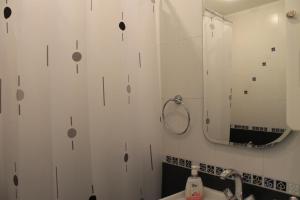 茨雷沃Stela Guest House的一间带水槽和镜子的浴室