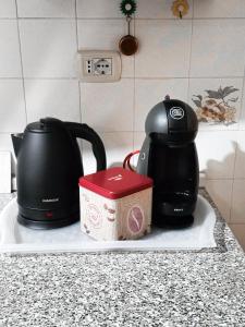 皮斯托亚Pistoia ROSE Appartamento的柜台上配有2个茶壶和茶壶