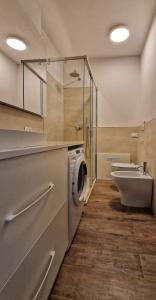 威尼斯Ca' Fontego的一间带洗衣机和水槽的浴室