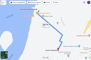 Pôrto PrimaveraRancho Imperador的谷歌地图的屏幕截图与谷歌助理