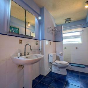 True BlueSeamoon Villetta的一间带水槽和卫生间的浴室