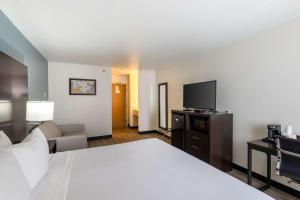 温斯洛Quality Inn Winslow I-40的配有一张床和一台平面电视的酒店客房