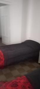 拉库布蕾HOTEL PARAISO的一间卧室配有一张床和红色地毯
