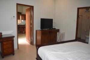 哲帕拉格科乡村旅馆的一间卧室配有一张床,梳妆台上配有电视