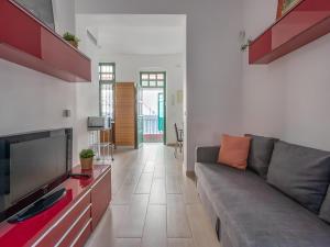 塞维利亚Apartamento en Sevilla vacacional的带沙发和平面电视的客厅