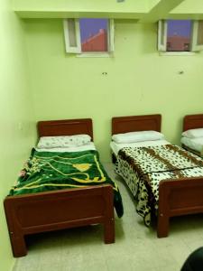 阿斯旺Villa Elaraby Mohamed的两张睡床彼此相邻,位于一个房间里
