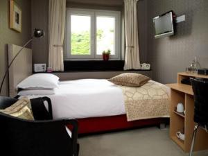 阿宾登椽子住宿加早餐旅馆的一间卧室设有一张大床和一个窗户。