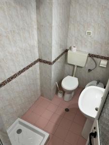 都拉斯~Villa Gloria~的一间带卫生间和水槽的浴室