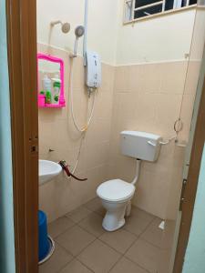 MacangWafiy Homestay的一间带卫生间和水槽的小浴室