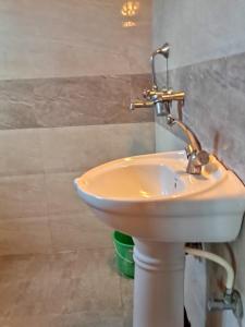 索拉哈Hotel Holidays Inn - Bagpacker's Home的客房内的白色盥洗盆浴室