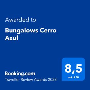 塞鲁阿苏尔Bungalows Cerro Azul的给弹珠中心发短信的电话的屏幕