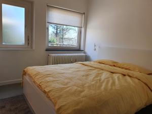 韦尔维耶Le Chateau Blanc的一间卧室设有一张床和一个窗口