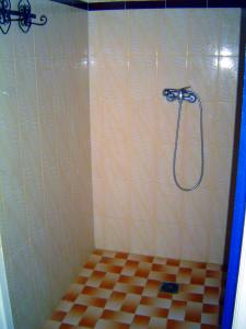 梅尔祖卡Chez Meriem的带淋浴的浴室(铺有 ⁇ 格地板)
