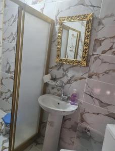 尚勒乌尔法HANIMAĞABUTİK OTEL的一间带水槽和镜子的浴室