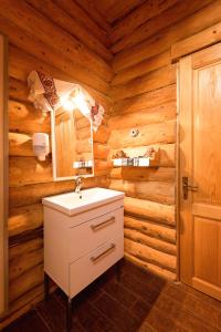 巴亚斯普列Turist Suior Cota 1000的小木屋内带水槽的浴室