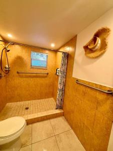 迈阿密Quiet & Centrally located House的一间带卫生间和淋浴的浴室