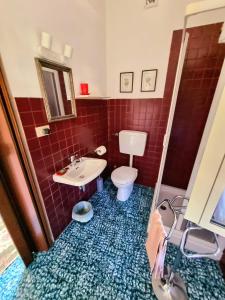 马里纳迪马萨Casa Cambini的一间带卫生间和水槽的浴室