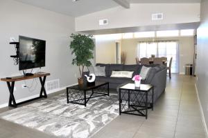 拉斯克鲁塞斯Sleek, Modern Designer home 3的带沙发和电视的客厅