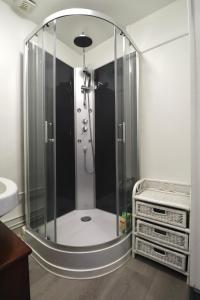蒙贝利亚尔Studio de 30m² hypercentre très calme的浴室内带玻璃淋浴间