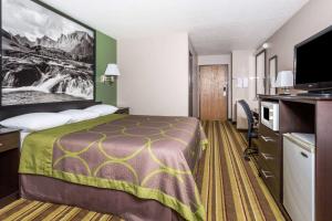 罗克斯普林罗克斯普林速8酒店 的配有一张床和一台平面电视的酒店客房
