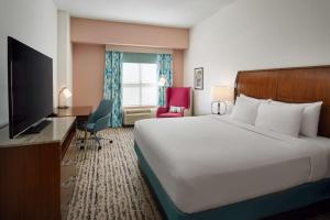 亚特兰大亚特兰大市中心希尔顿花园酒店的配有一张床和一台平面电视的酒店客房